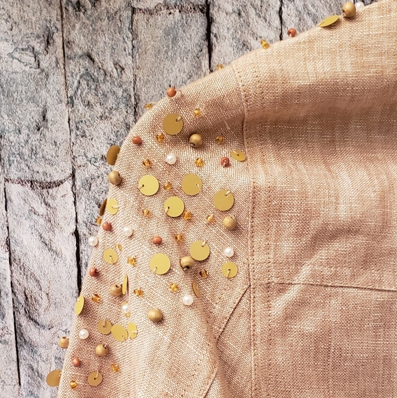 Just B Linen Sequined Jacket,Size S - Picture 4 of 10